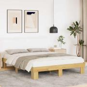 vidaXL Sängram utan madrass 135x190 cm massiv trä ek