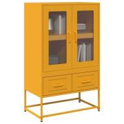 vidaXL Högskåp senapsgul 68x39x111,5 cm stål