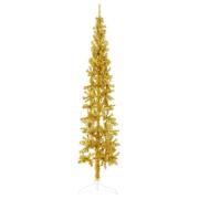 vidaXL Smal halv plastgran med stativ guld 180 cm