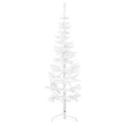 vidaXL Smal halv plastgran med stativ vit 180 cm