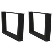 vidaXL Soffbordsben V-formade 2 st svarta 50x(30-31,3) cm stål