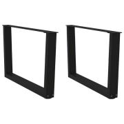 vidaXL Matbordsben V-formade 2 st svart 70x(42-43,3) cm stål