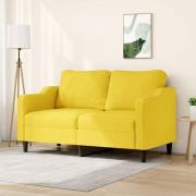 vidaXL 2-sitssoffa ljusggul 140 cm tyg