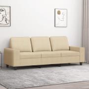 vidaXL 3-sitssoffa gräddvit 180 cm tyg