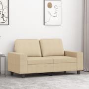 vidaXL 2-sitssoffa gräddvit 120 cm tyg
