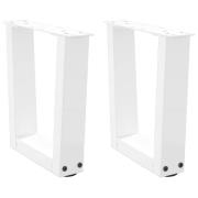vidaXL Soffbordsben V-formade 2 st vita 40x(30-31,3) cm stål
