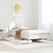 vidaXL Sängram utan madrass vit 90x190 cm massiv furu
