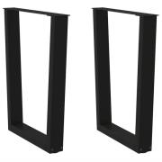 vidaXL Matbordsben V-formade 2 st svarta 60x(72-73,3) cm stål