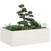 vidaXL Planteringskärl vit 120x80x40 cm stål