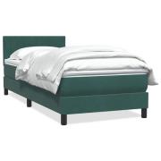 vidaXL Ramsäng med madrass mörkgrön 100x210 cm sammet