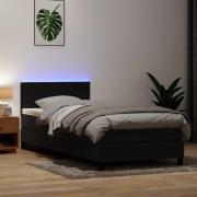 vidaXL Ramsäng med madrass svart 80x220 cm sammet