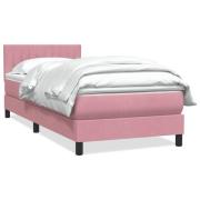 vidaXL Ramsäng med madrass rosa 100x210 cm sammet