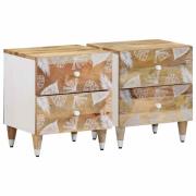 vidaXL Sängbord 2 st 40x33,5x46 cm mango i massivt trä