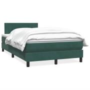 vidaXL Ramsäng med madrass mörkgrön 120x210 cm sammet