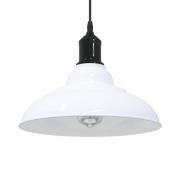 vidaXL Taklampa höjdjusterbar E27 glans vit Ø 31 cm metall