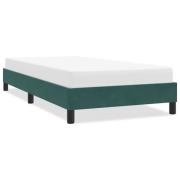 vidaXL Sängram utan madrass mörkgrön 90x210 cm sammet