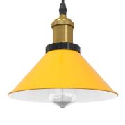 vidaXL taklampa höjdjusterbar E27 glans gul Ø 22 cm metall