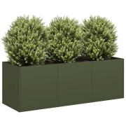 vidaXL Odlingslåda olivgrön 120x40x40 cm kallvalsat stål