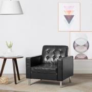 vidaXL Fåtölj svart 75x70x75 cm konstläder