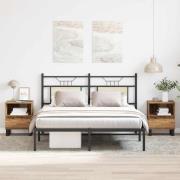 vidaXL Sängbord 2 st åldrat trä 40x35x50 cm konstruerat trä