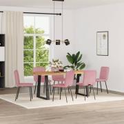 vidaXL Matstolar 6 st rosa sammet