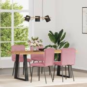 vidaXL Matstolar 4 st rosa sammet