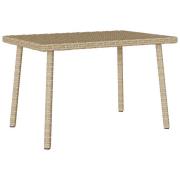 vidaXL Soffbord för trädgården rektangulärt beige 60x40x37 cm