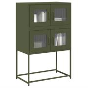 vidaXL Highboard olivgrön 68x39x107 cm stål