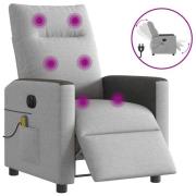 vidaXL Elektrisk massagefåtölj molngrå tyg