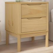 vidaXL Sängbord vaxbrun 45x39x57 cm massiv furu