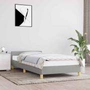 vidaXL Sängram utan madrass ljusgrå 90x190 cm tyg