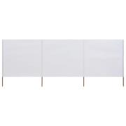 vidaXL Vindskydd 3 paneler tyg 400x80 cm sandvit