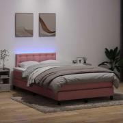 vidaXL Ramsäng med madrass rosa 120x220 cm sammet
