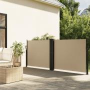 vidaXL Infällbar sidomarkis beige 140x1000 cm