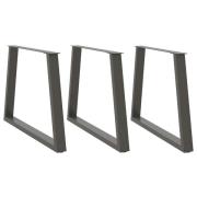 vidaXL Matbordsben V-formade 3 st antracit 90x(72-73,3) cm stål