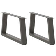 vidaXL Soffbordsben V-formade 2 st antracit 50x(30-31,3) cm stål