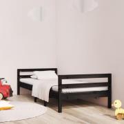 vidaXL Dagbädd svart 75x190 cm massivt furu