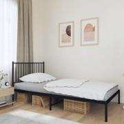 vidaXL Sängram med huvudgavel metall svart 107x203 cm