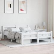 vidaXL Sängram utan madrass vit massiv furu 140x200 cm