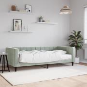 vidaXL Dagbädd med madrass ljusgrå 90x190 cm sammet