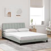 vidaXL Bed Frame without Mattress "Hanko" Light Grey 120x200 cm Velvet
