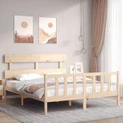 vidaXL Sängram utan madrass 160x200 cm massiv furu