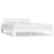 vidaXL Sängram utan madrass vit 160x200 cm massiv furu