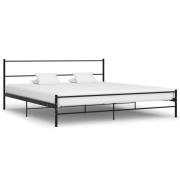 vidaXL Sängram utan madrass svart metall 200x200 cm
