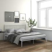 vidaXL Sängram utan madrass vit metall 200x200 cm