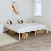vidaXL Sängram metall vit 193x203 cm
