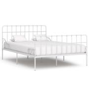 vidaXL Sängram utan madrass med ribbotten vit metall 140x200 cm