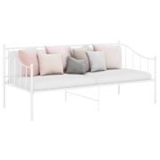 vidaXL Sängram bäddsoffa vit metall 90x200 cm