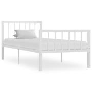 vidaXL Sängram utan madrass vit metall 100x200 cm