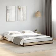 vidaXL Sängram sonoma-ek 135x190 cm konstruerat trä och metall